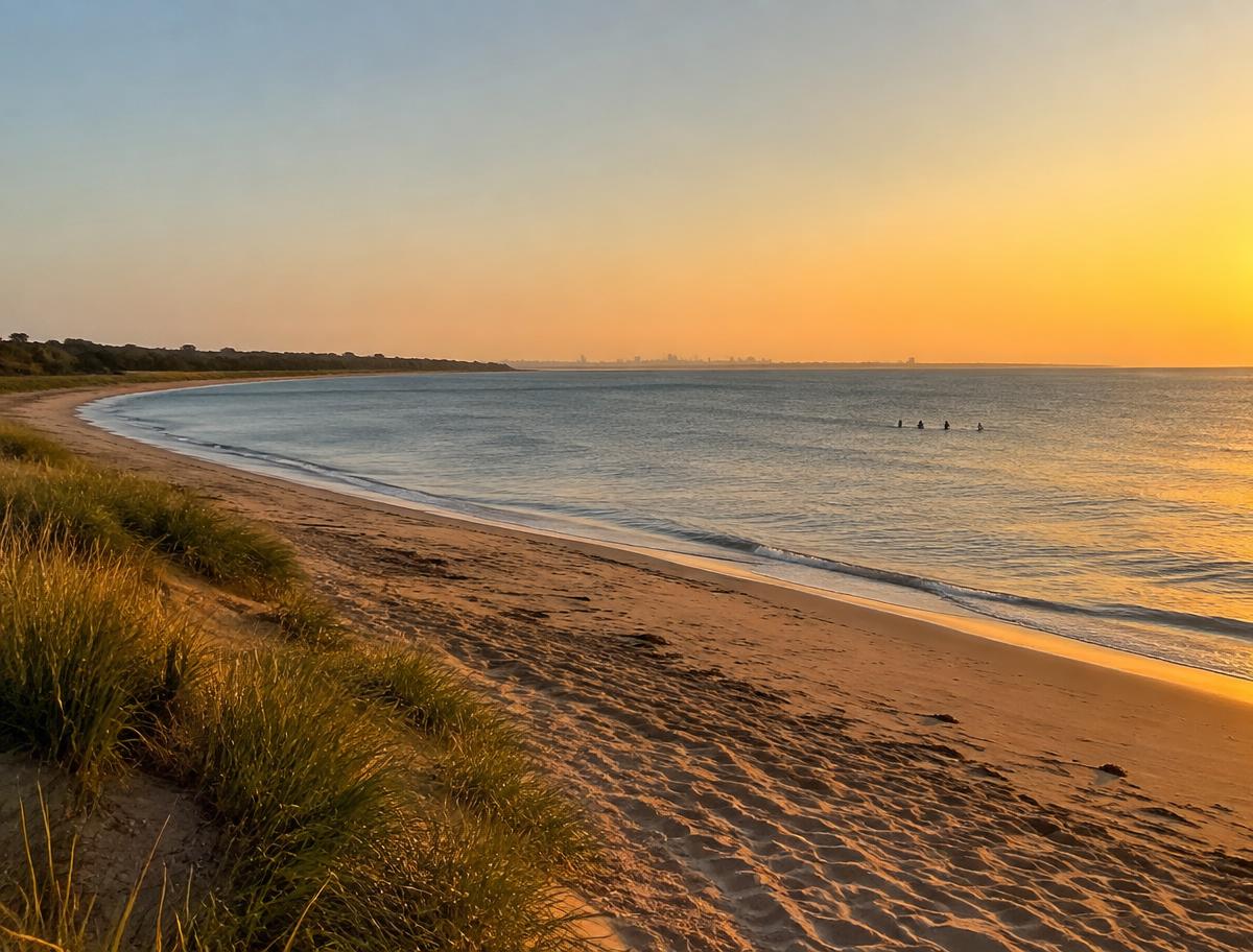 The view from Bonbeach Oasis toward Port Phillip Bay